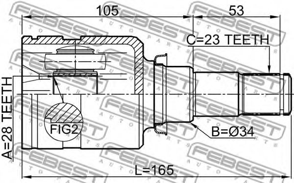 ШРУС FEBEST 0111-NLP10RH - Фото 1