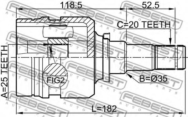 ШРУС FEBEST 0111-NZE140 - Фото 1