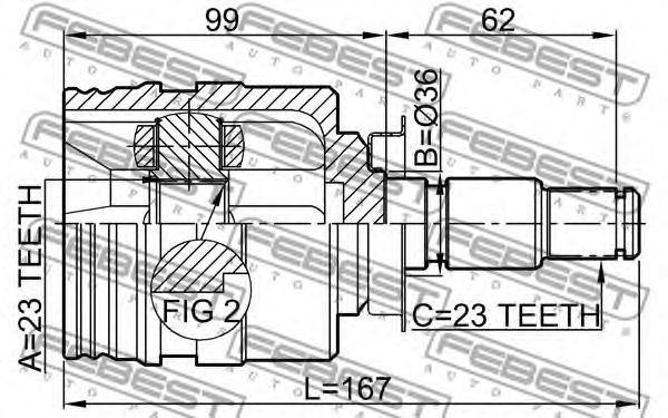 ШРКШ FEBEST 0111-SXA10RH - Фото 1