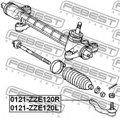 Наконечник рулевой тяги FEBEST 0121-ZZE120L - Фото 1