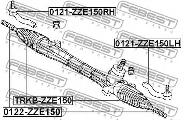 Наконечник рулевой тяги FEBEST 0121-ZZE150RH - Фото 1