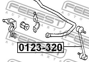 Тяга / стійка стабілізатора FEBEST 0123-320 - Фото 1