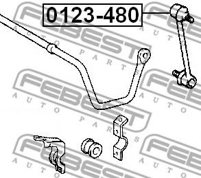 Тяга / стійка стабілізатора FEBEST 0123-480 - Фото 1
