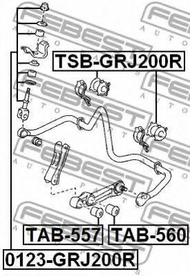 Тяга / стійка стабілізатора FEBEST 0123-GRJ200R - Фото 1