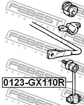Тяга / стійка стабілізатора FEBEST 0123-GX110R - Фото 1