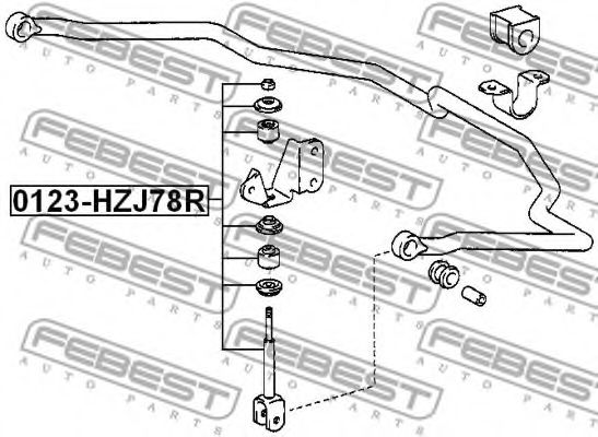 Тяга / стойка стабилизатора FEBEST 0123-HZJ78R - Фото 1