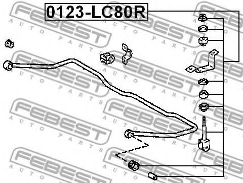 Тяга / стійка стабілізатора FEBEST 0123-LC80R - Фото 1