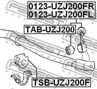 Тяга / стойка стабилизатора FEBEST 0123-UZJ200FL - Фото 1