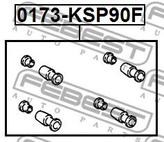 Пильник, управління корпусу скоби гальма FEBEST 0173-KSP90F - Фото 1