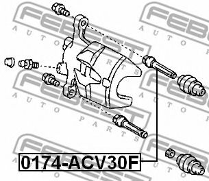 Направляющий болт, корпус скобы тормоза FEBEST 0174-ACV30F - Фото 1