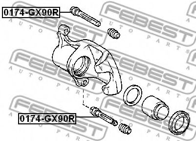Направляющий болт, корпус скобы тормоза FEBEST 0174-GX90R - Фото 1