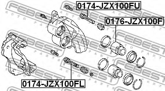 Направляющий болт, корпус скобы тормоза FEBEST 0174-JZX100FL - Фото 1