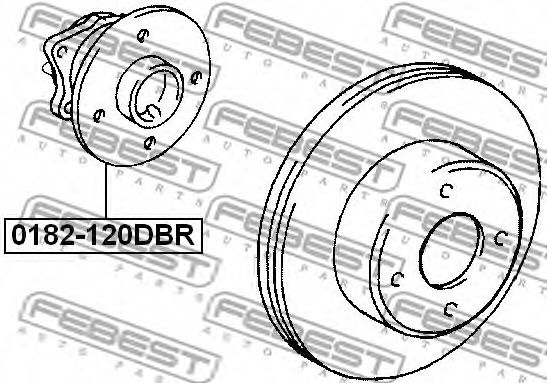 Ступица колеса FEBEST 0182-120DBR - Фото 1