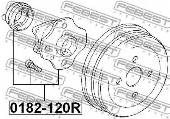 Ступиця колеса FEBEST 0182-120R - Фото 1