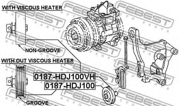 Натяжний ролик поліклинового ременя FEBEST 0187-HDJ100HV - Фото 1
