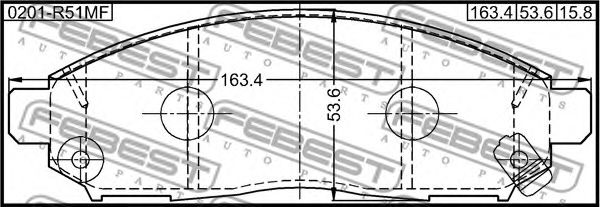 Тормозные колодки FEBEST 0201-R51MF - Фото 1