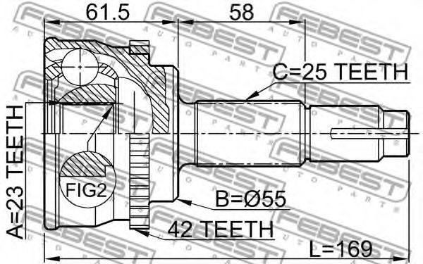 ШРУС FEBEST 0210-017A42 - Фото 1