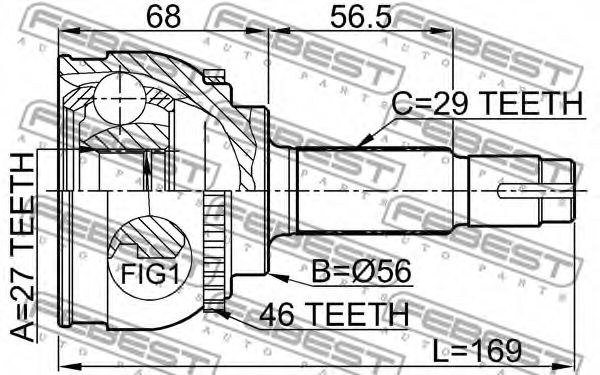 ШРУС FEBEST 0210-040A46 - Фото 1