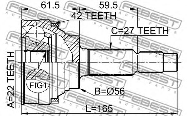 ШРУС FEBEST 0210-051A42 - Фото 1