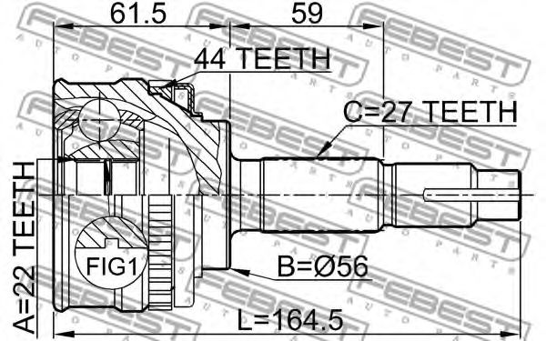 ШРУС FEBEST 0210-051A44 - Фото 1