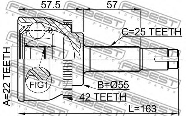 ШРУС FEBEST 0210-060A42 - Фото 1