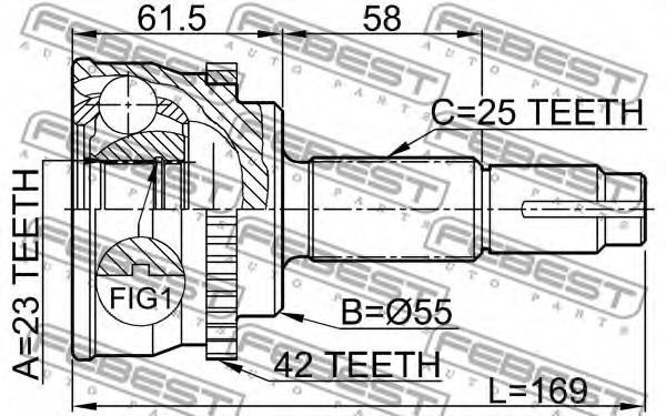 ШРУС FEBEST 0210-062A42 - Фото 1