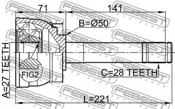 ШРУС FEBEST 0210-064 - Фото 1