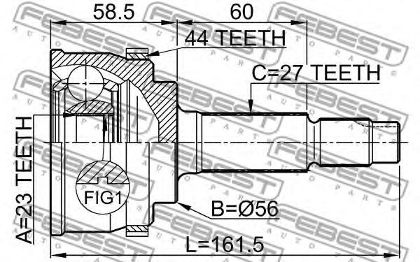 ШРУС FEBEST 0210-066A44 - Фото 1