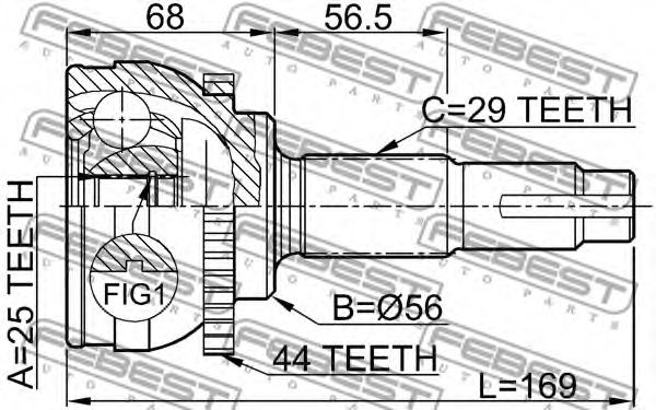 ШРУС FEBEST 0210-069A44 - Фото 1