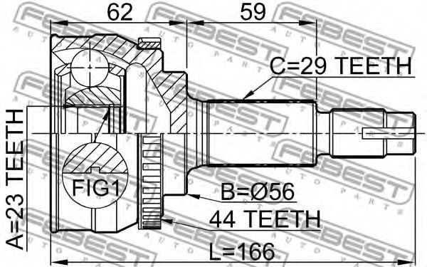 ШРУС FEBEST 0210-072A44 - Фото 1