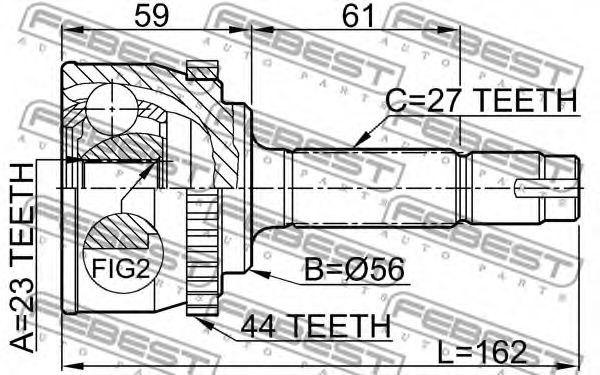ШРУС FEBEST 0210-076A44 - Фото 1