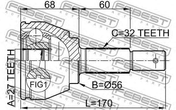 ШРУС FEBEST 0210-A35 - Фото 1