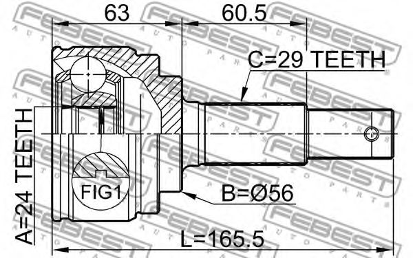 ШРУС FEBEST 0210-B30 - Фото 1