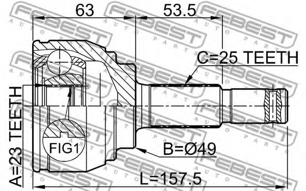 ШРУС FEBEST 0210-C11 - Фото 1