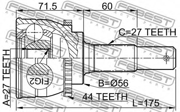 ШРУС FEBEST 0210-C24A44 - Фото 1