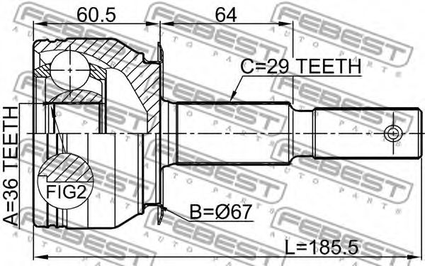 ШРУС FEBEST 0210-D40B - Фото 1
