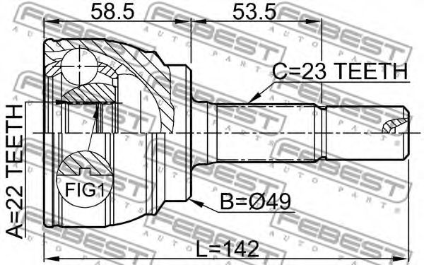 ШРУС FEBEST 0210-E11 - Фото 1