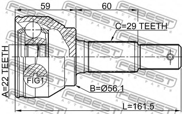 ШРУС FEBEST 0210-F15 - Фото 1