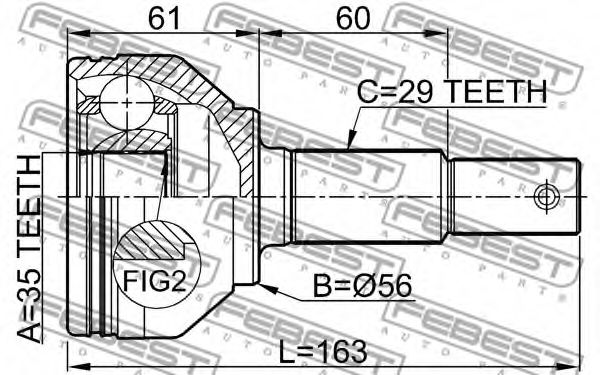 ШРКШ FEBEST 0210-J1020 - Фото 1