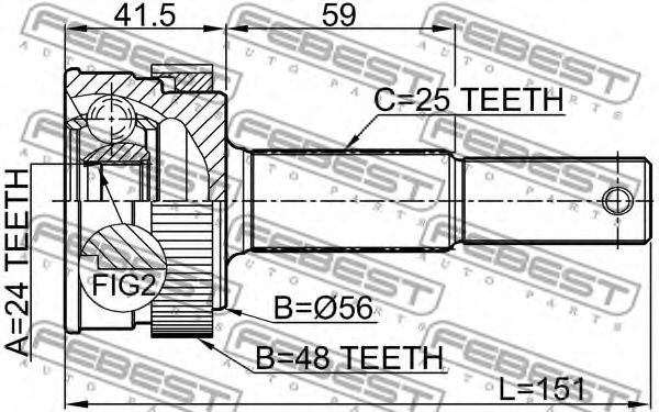 ШРУС FEBEST 0210-J10RA48 - Фото 1