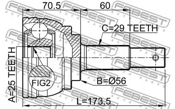ШРУС FEBEST 0210-J31 - Фото 1