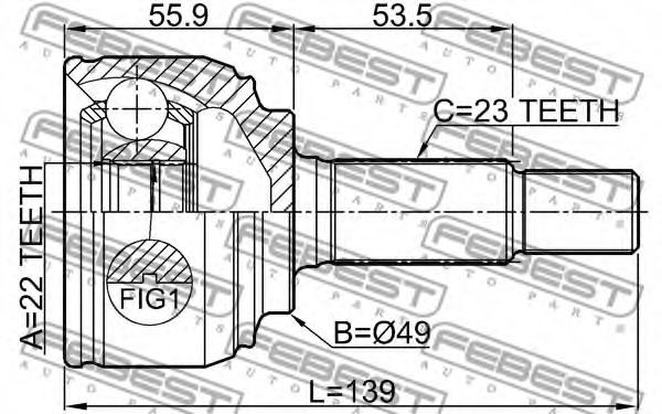 ШРУС FEBEST 0210-K12E - Фото 1