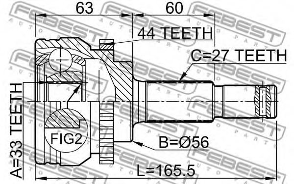 ШРУС FEBEST 0210-L31A44 - Фото 1