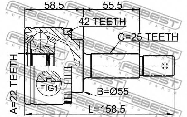 ШРУС FEBEST 0210-N16A42 - Фото 1