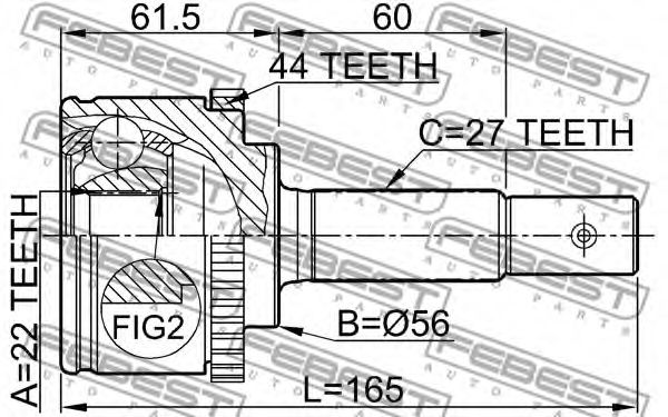 ШРУС FEBEST 0210-P11A44 - Фото 1
