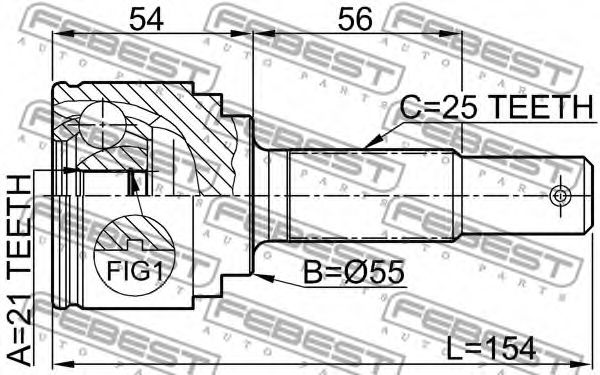 ШРУС FEBEST 0210-QG15 - Фото 1