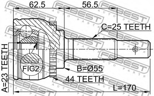 ШРУС FEBEST 0210-QG18DEA44 - Фото 1