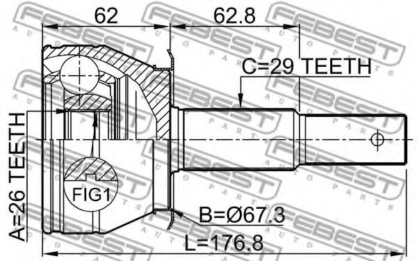 ШРУС FEBEST 0210-R51AT - Фото 1