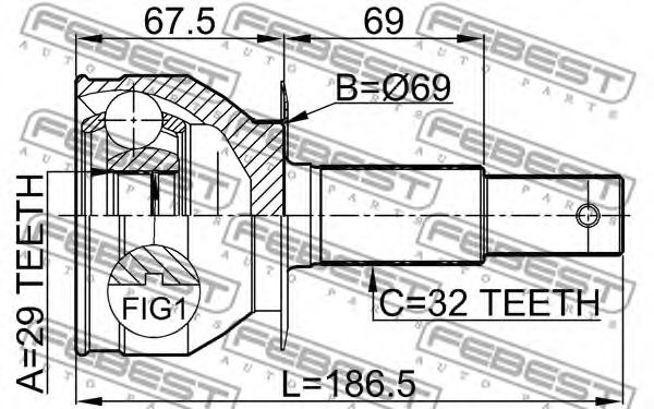 ШРУС FEBEST 0210-R51R - Фото 1