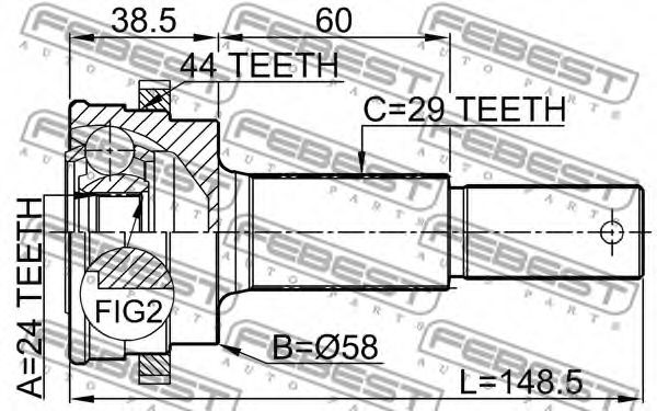 ШРУС FEBEST 0210-T30RA44 - Фото 1
